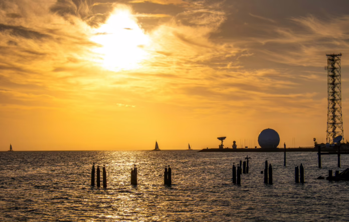 Sunset Over the Ocean With Distant Doppler Radars